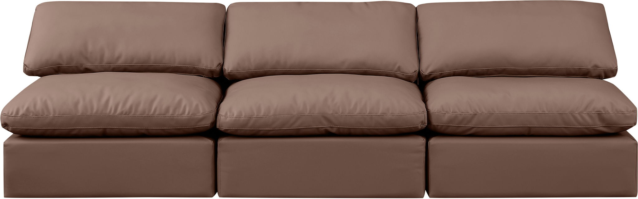 Indulge - Faux Leather 3 Seat Modular Armless Sofa