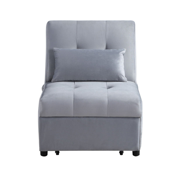 Garrell - Lift Top Storage Bench With Pull-Out Bed - Gray
