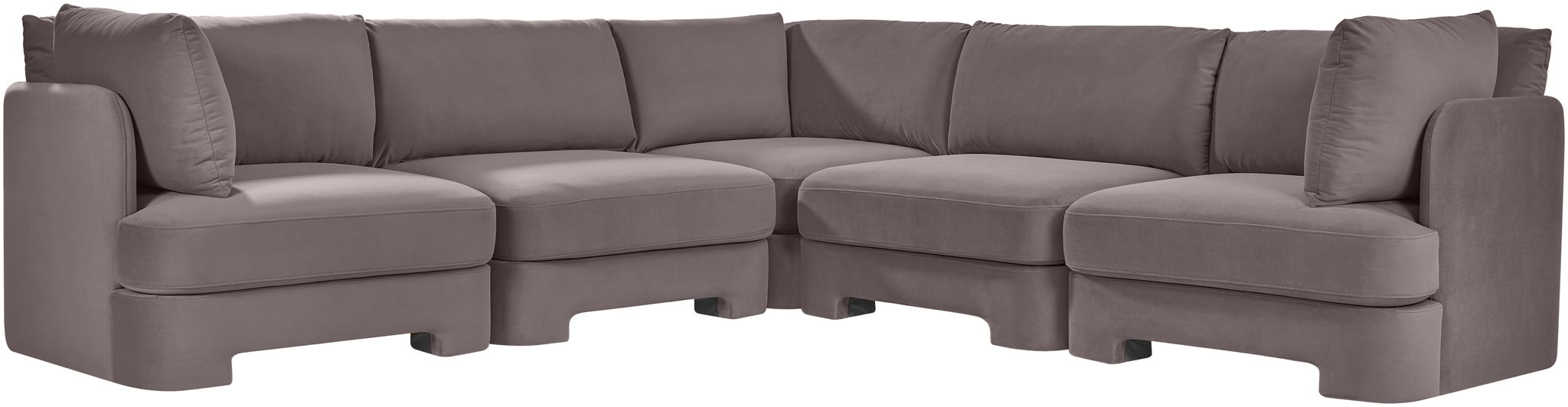 Hammond - Velvet Performance Fabric Upholstered 5 Piece Corner Sectional