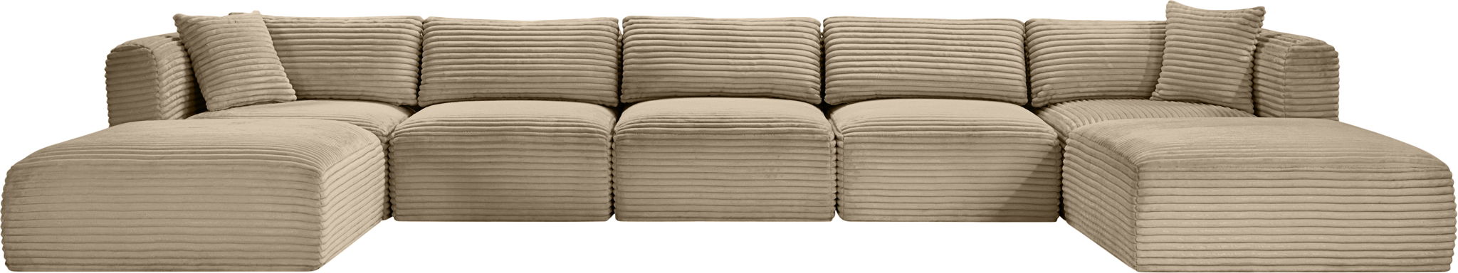 Shaggy - Fabric 7 Piece Modular Sectional With 2 Ottomans