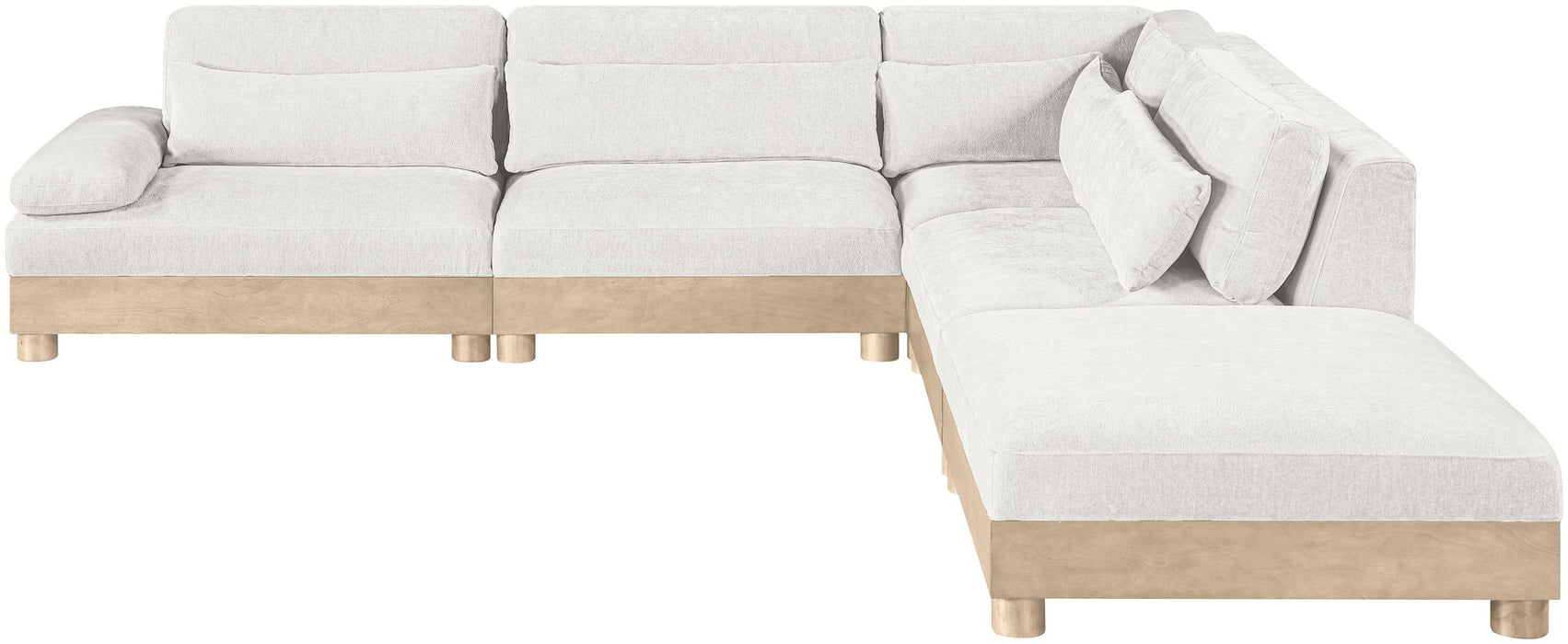 Turin - Chenille Fabric Upholstered Modular Sectional - White