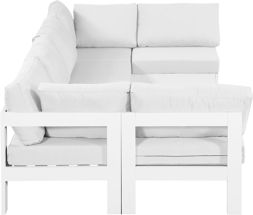 Nizuc - Outdoor Patio 6 Piece Modular Sectional With White Frame