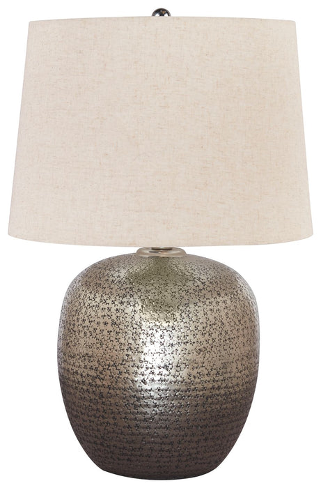Magalie - Metal Table Lamp  - Antique Silver Finish