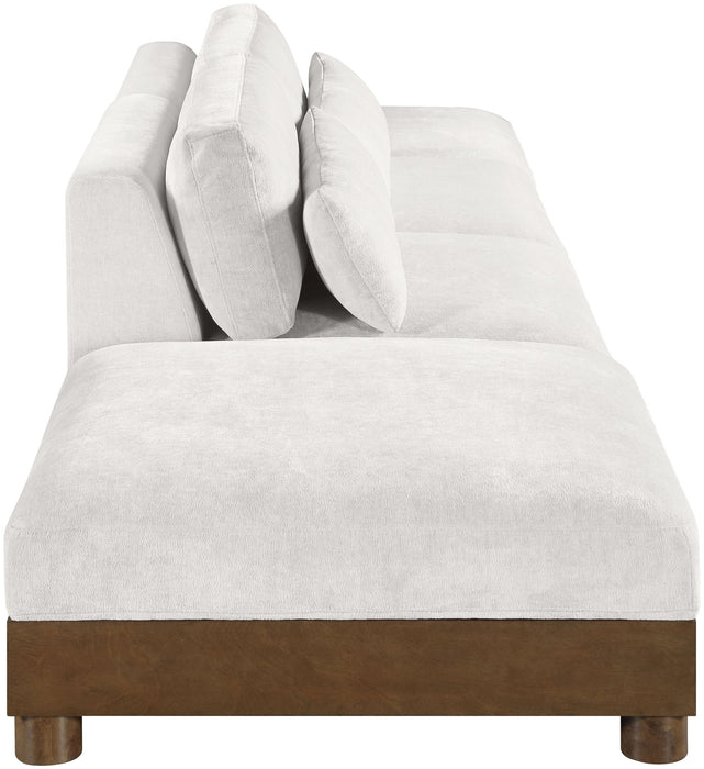 Turin - Chenille Fabric Upholstered Modular Sectional - Cream