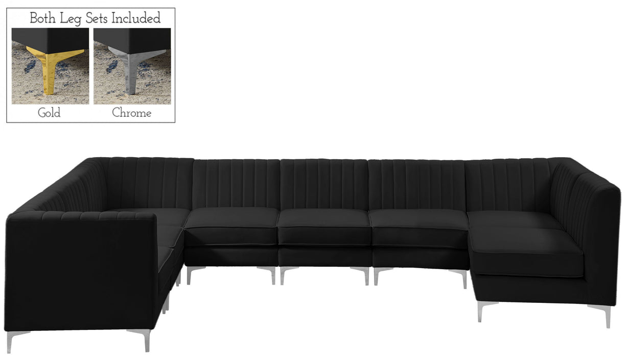 Alina - 8 Piece Velvet Modular Sectional