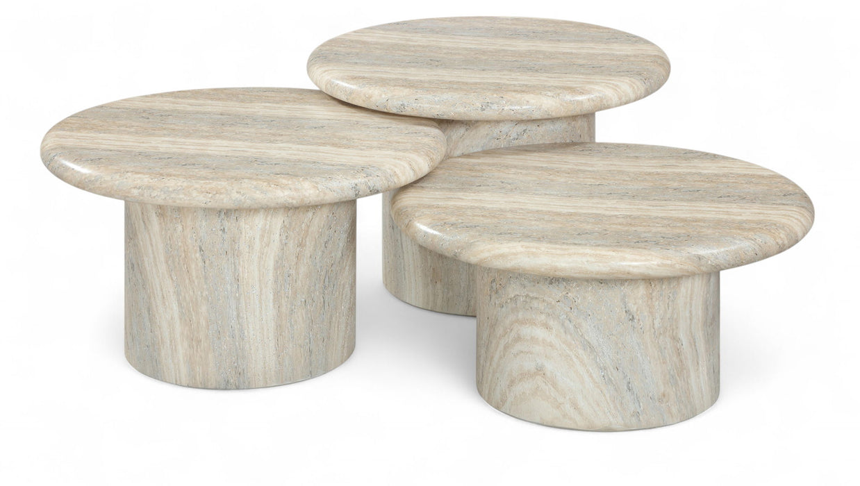 Emara - 3 Piece Concrete And Fiberglass Indoor / Outdoor Coffee Table