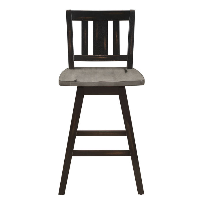 Amsonia - Swivel Counter Height Chair (Set of 2) - Black / Gray
