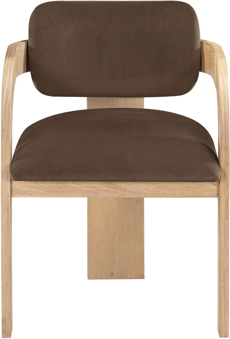 Cedra - Velvet Performance Fabric Upholstered Dining Chair (Set of 2) - Natural Frame