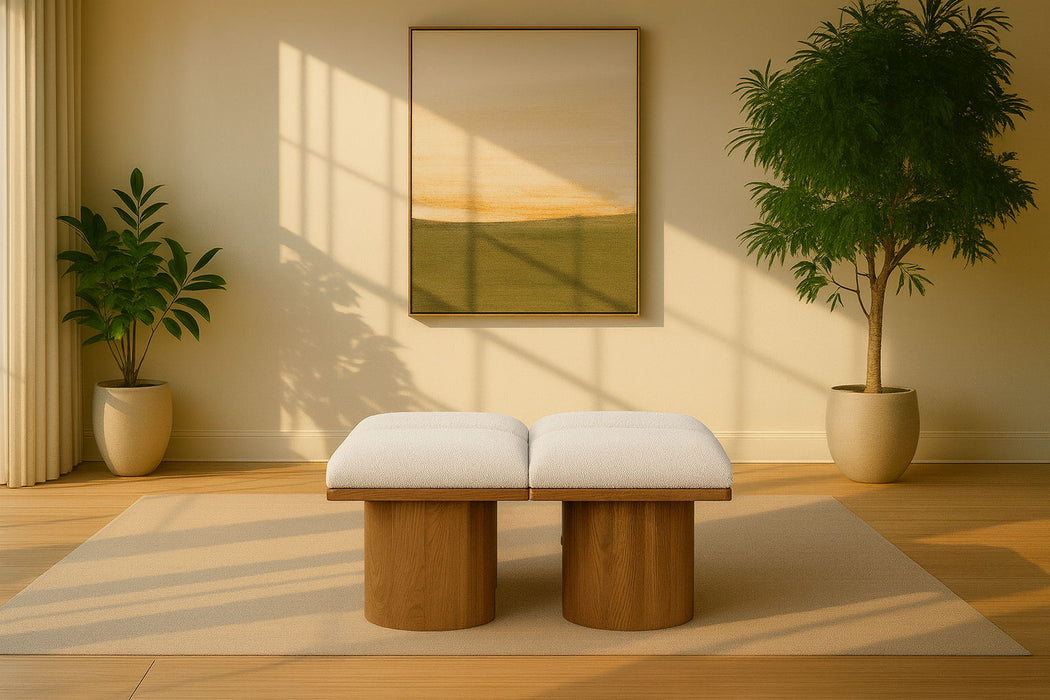 Pavilion - 4 Piece Modular Bench With Brown Base