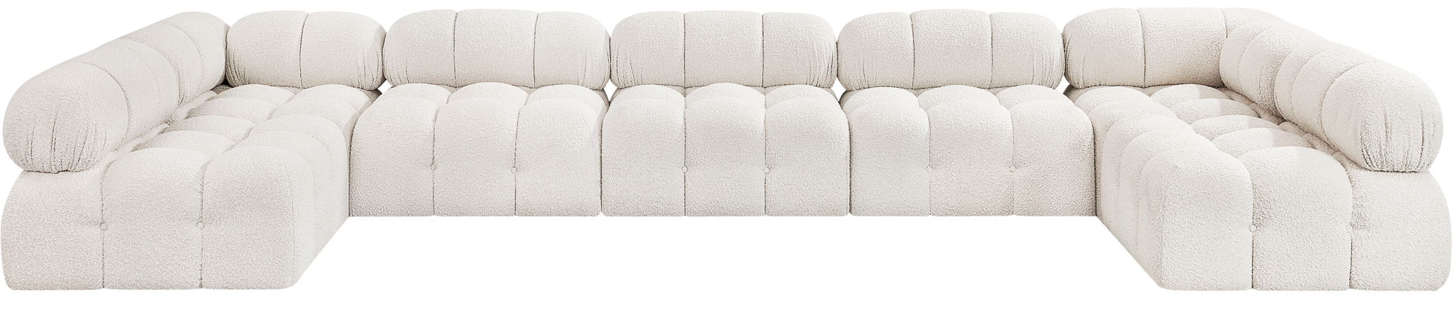 Ames - 7 Piece Boucle Fabric Modular Sectional
