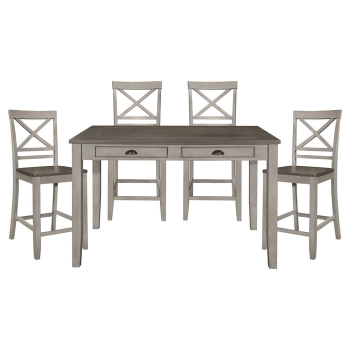 Brightleaf - 5 Piece Dining Room Set (Table & 4 Side Chairs) - Gray