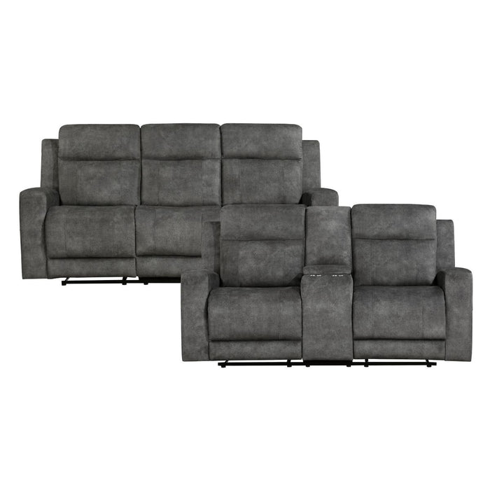 Muncie - Sofa & Loveseat - Dark Gray