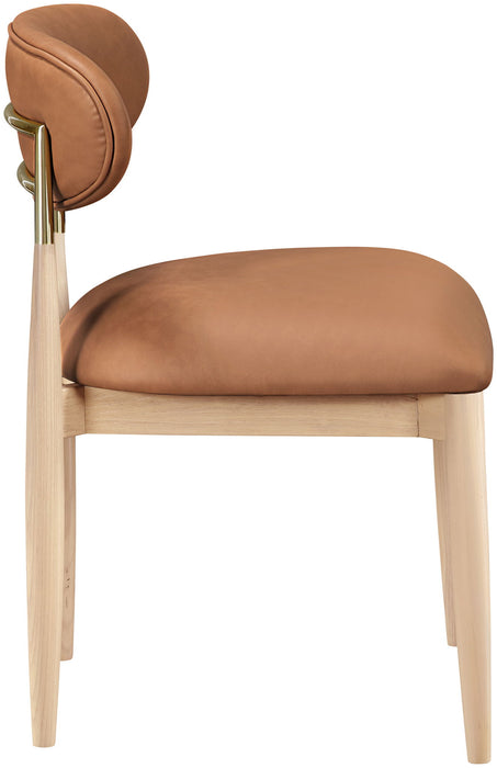 Riccio - Faux Leather Dining Side Chair (Set of 2) - Natural Frame