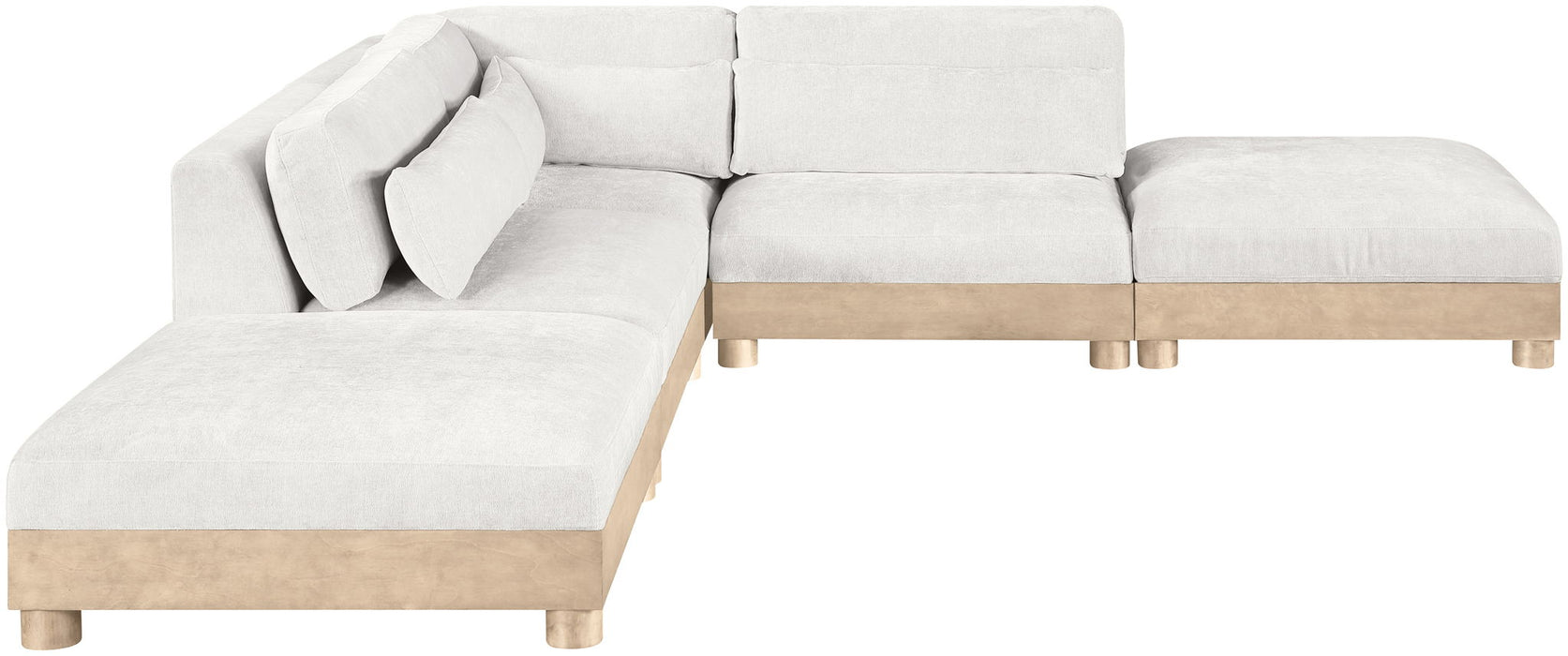 Turin - Chenille Fabric Upholstered Modular Sectional - White