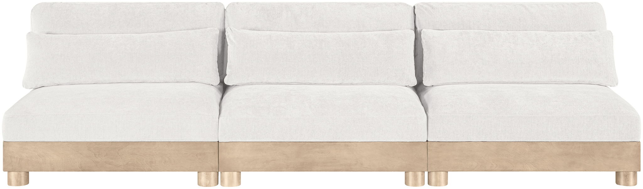 Turin - Chenille Fabric Upholstered Modular Sectional - White