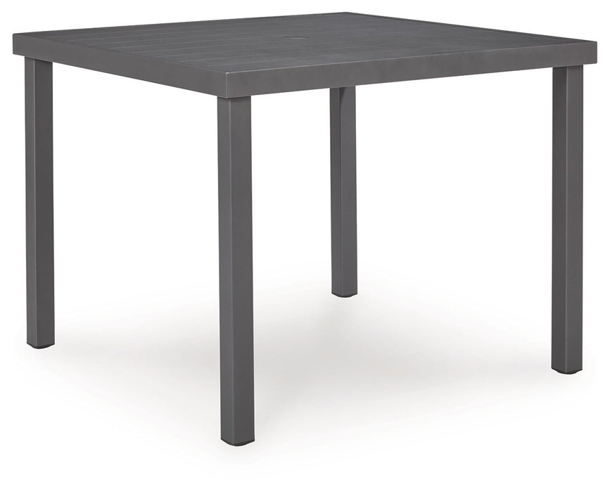 Rocky Creek - Square Dining Table With Umbrella Option - Gray