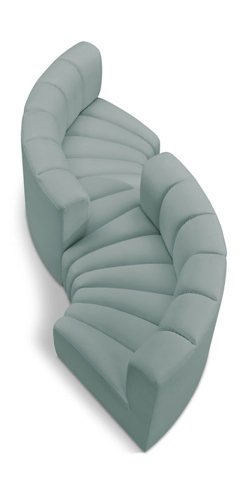 Arc - Faux Leather 4 Piece Curved Modular Sofa