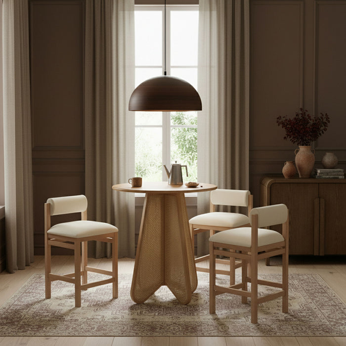 Butterfly - Solid Wood And Natural Cane Table With Natural Top