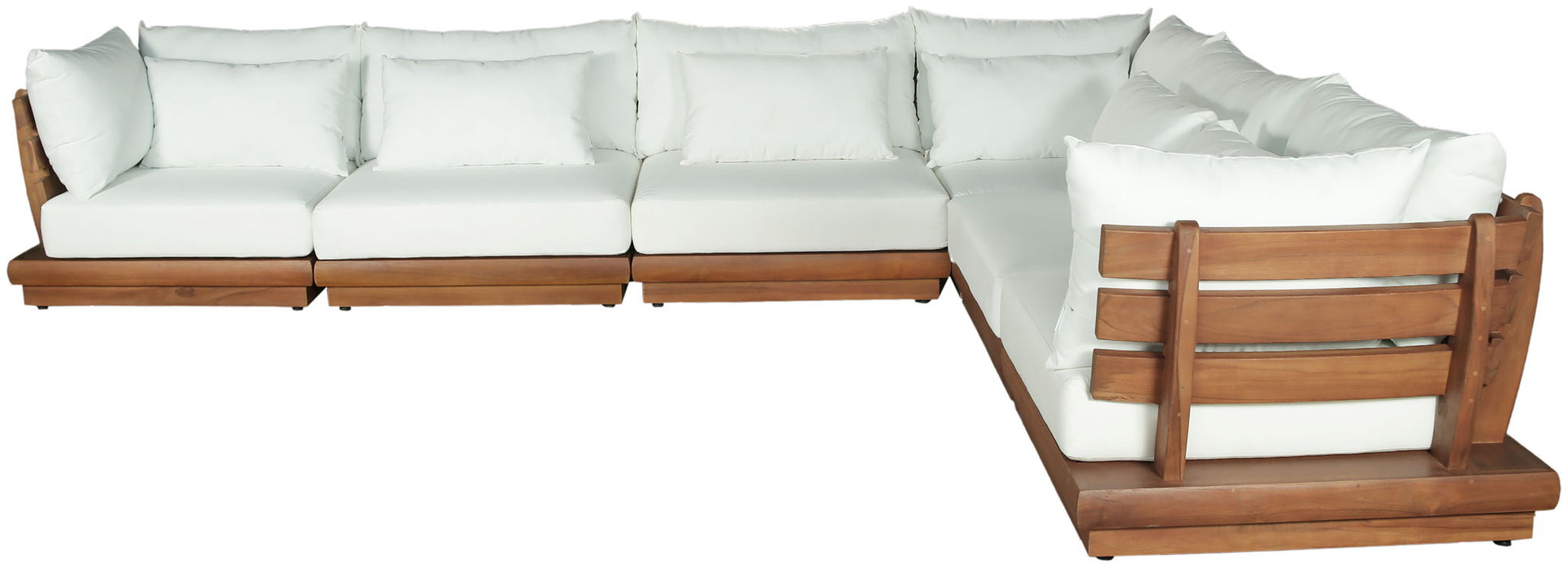 Mirella - 6 Piece Water Resistant Fabric Upholstered Outdoor Patio Modular Sectional