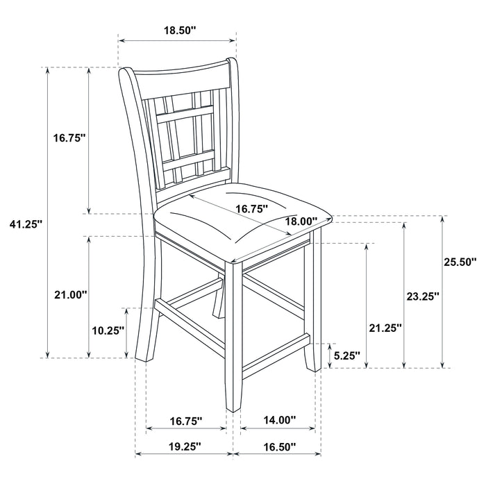 Lavon Wood Counter Height Dining Chair Black and Espresso (Set of 2)