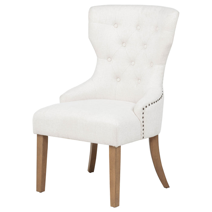 Baney Tufted Upholstered Dining Chair Beige and Rustic Grey