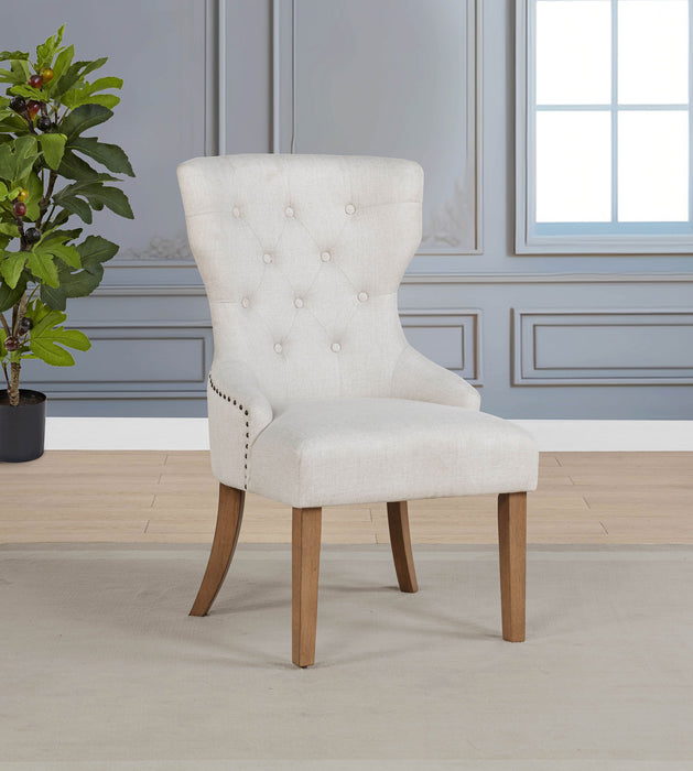 Baney Tufted Upholstered Dining Chair Beige and Rustic Grey
