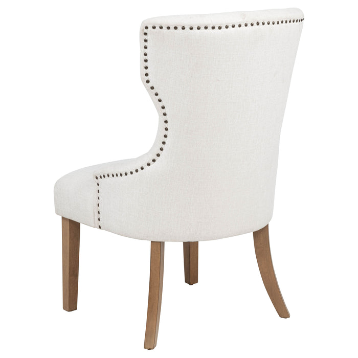 Baney Tufted Upholstered Dining Chair Beige and Rustic Grey