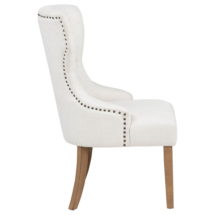 Baney Tufted Upholstered Dining Chair Beige and Rustic Grey