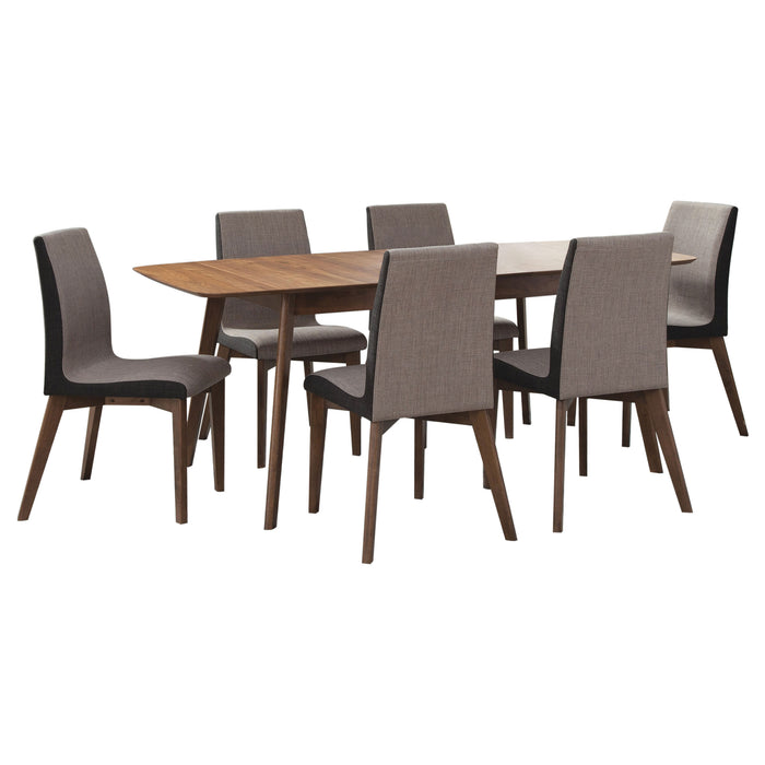 Redbridge 7-piece Rectangular Dining Set Natural Walnut