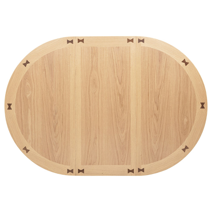 Lavon Oval 60-inch Wood Extension Leaf Dining Table Light Oak