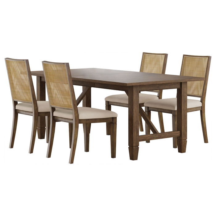 Matisse 5-piece Rectangular Dining Table Set Light Brown