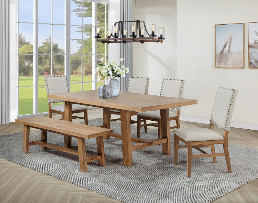Middleton 6-piece Extension Leaf Dining Set Brown and Beige