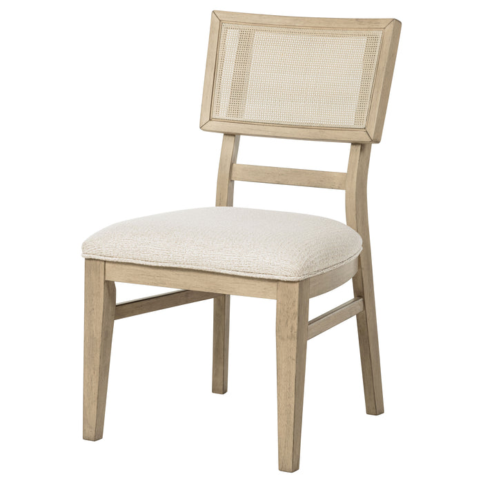 Kailani Rattan Cane Dining Side Chair Beige Oak (Set of 2)