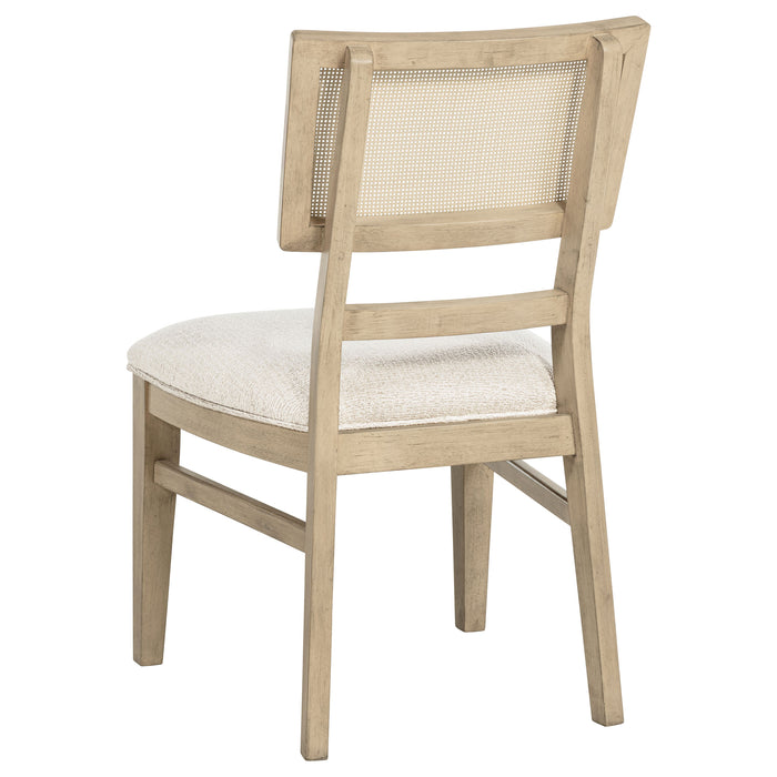 Kailani Rattan Cane Dining Side Chair Beige Oak (Set of 2)