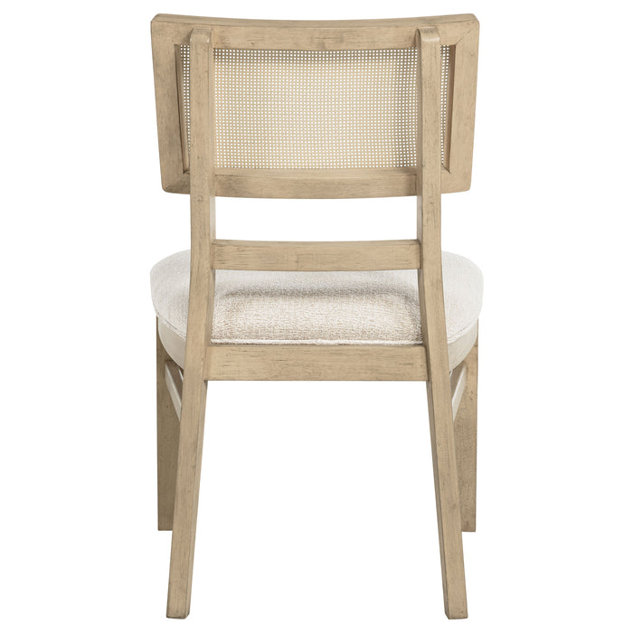 Kailani Rattan Cane Dining Side Chair Beige Oak (Set of 2)