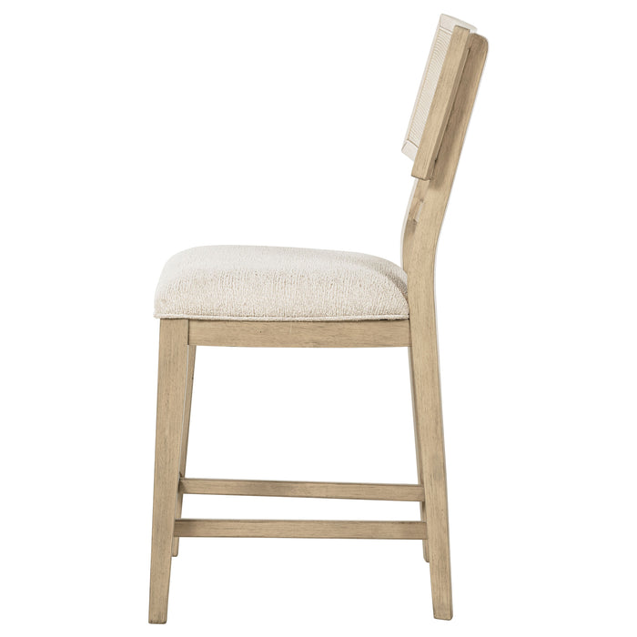 Kailani Rattan Cane Counter Side Chair Beige Oak (Set of 2)