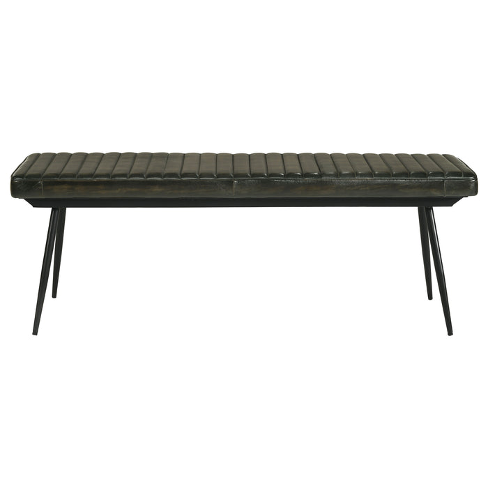 Misty Leather Upholstered Dining Bench Antique Espresso