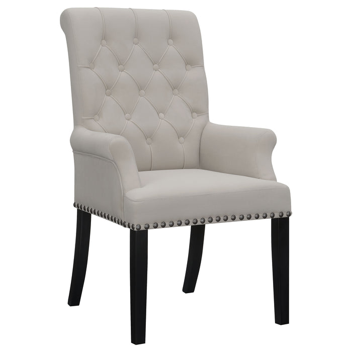 Alana Velvet Upholstered Dining Arm Chair Sand