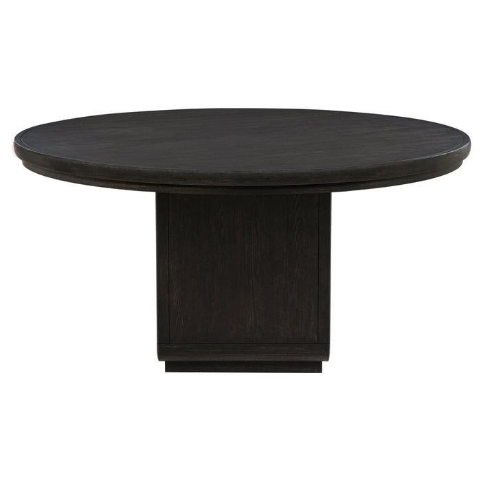 Leandro 5-piece Round Dining Table Set Burnished Black