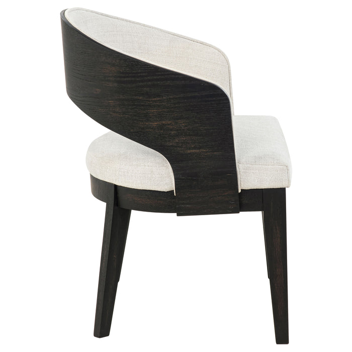 Leandro Upholstered Dining Arm Chair Cream (Set of 2)