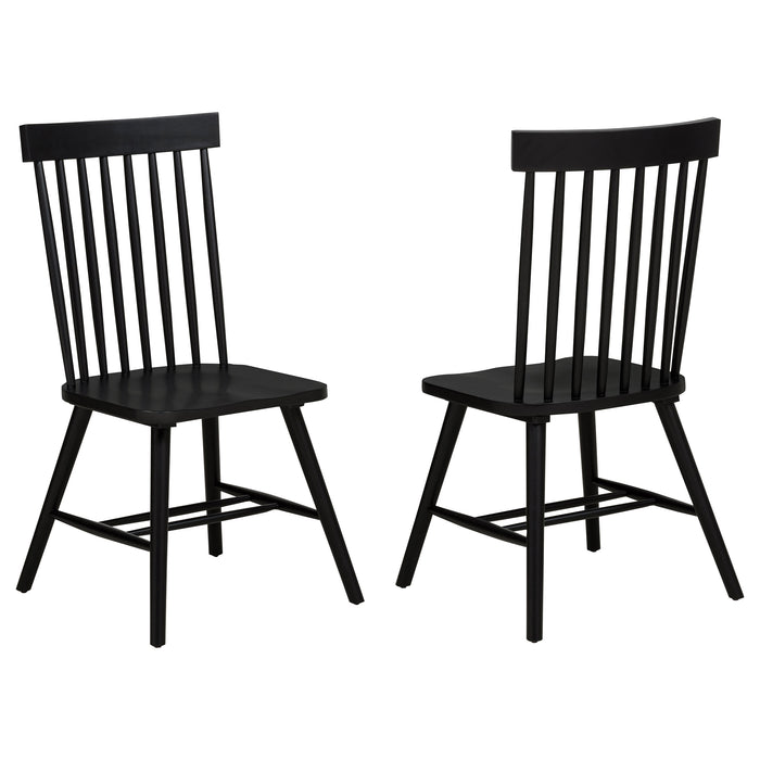 Andrews Windsor Spindle Back Dining Side Chair Black (Set of 2)