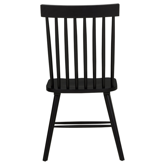Andrews Windsor Spindle Back Dining Side Chair Black (Set of 2)
