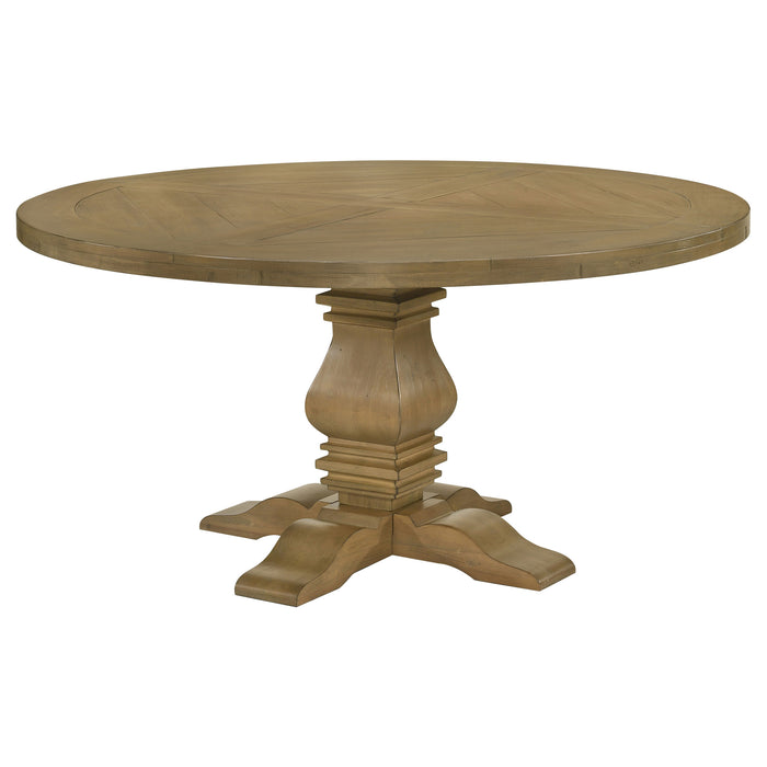 Florence Round 60-inch Wood Dining Table Rustic Honey