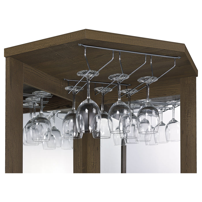 Alviso 1-drawer Corner Home Bar Wine Cabinet Rustic Oak