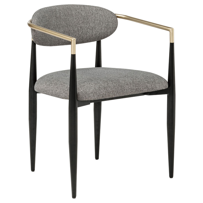 Alexis Fabric Upholstered Dining Arm Chair Grey (Set of 2)