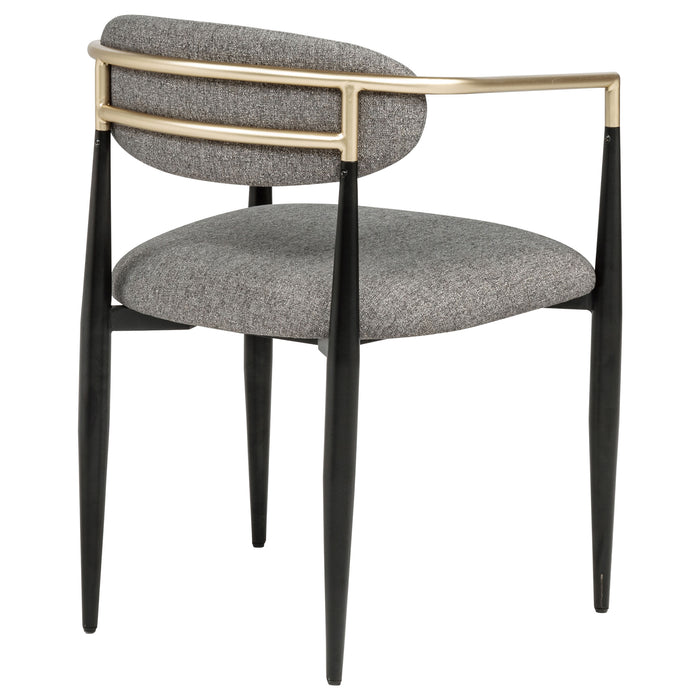 Alexis Fabric Upholstered Dining Arm Chair Grey (Set of 2)