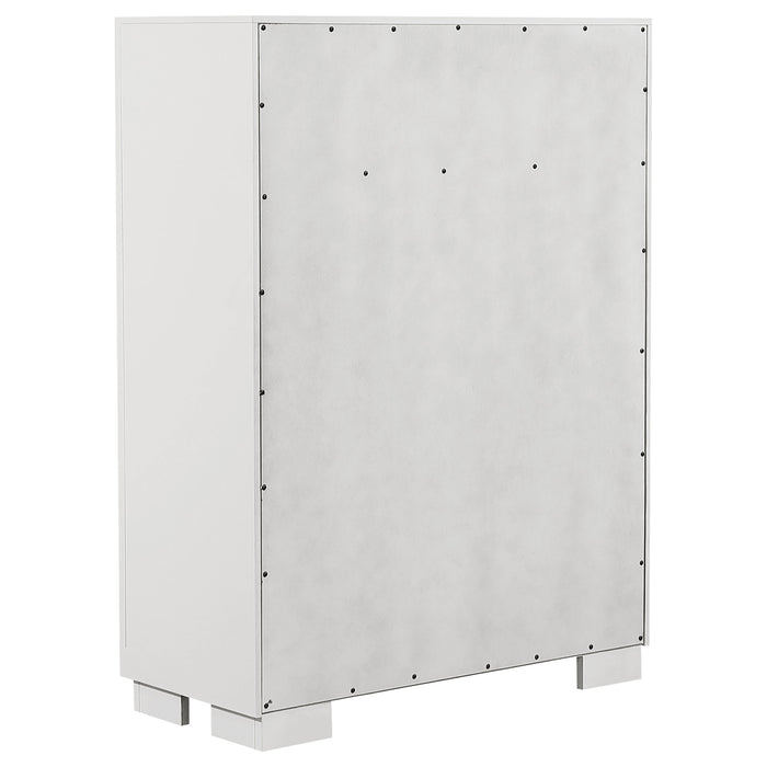 Jessica 5-piece Eastern King LED Bedroom Set Snow White