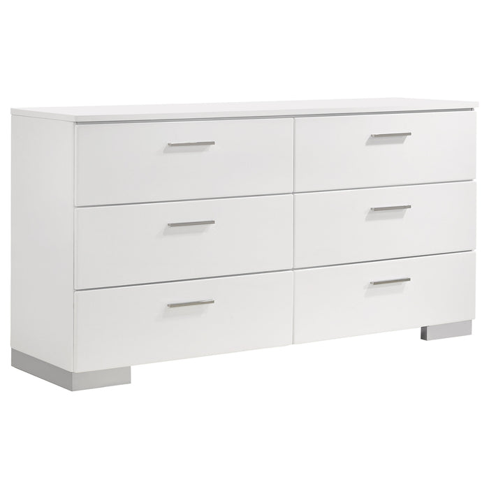 Felicity 4-piece California King Platform Bedroom Set White