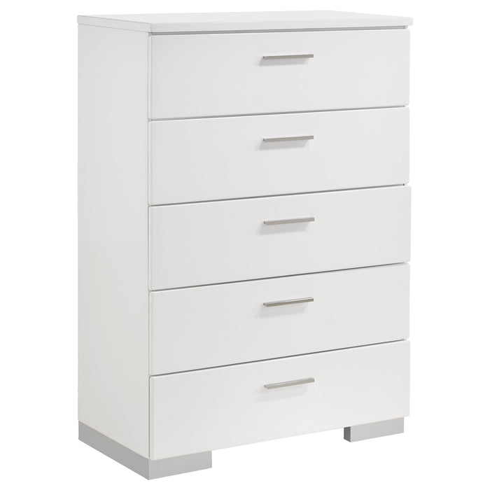 Felicity 5-piece California King Bedroom Set White High Gloss