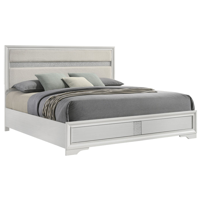 Miranda 54-inch Upholstered Eastern King Panel Bed White